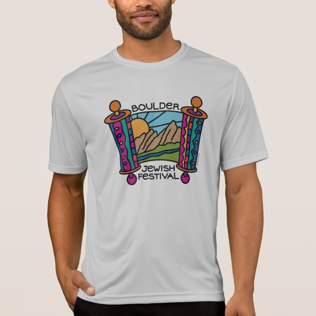 Boulder Jewish Festival Classic Logo Men's Sport-T T-Shirt (Front)