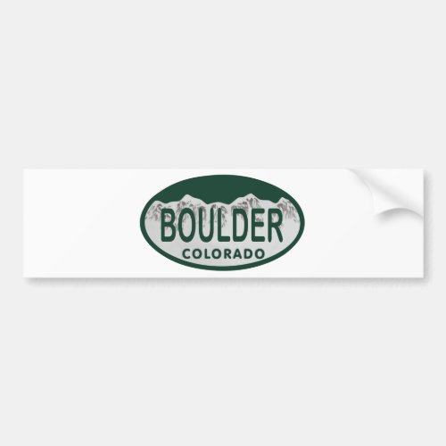 Boulder license oval bumper sticker