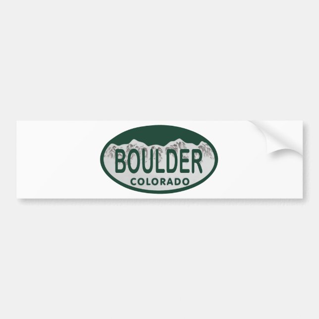 Boulder license oval bumper sticker (Front)