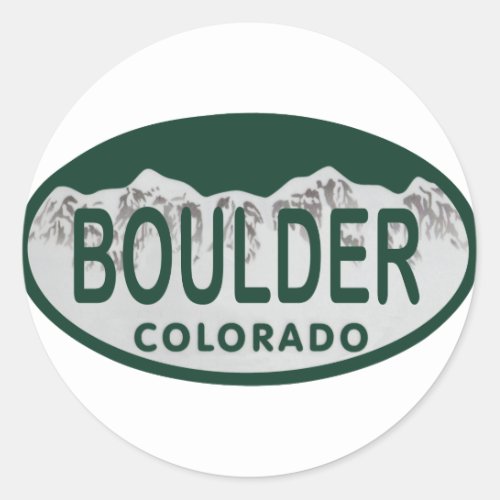 Boulder license oval classic round sticker