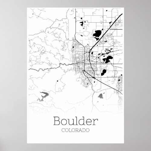 Boulder Map _ Colorado _ City Map Poster