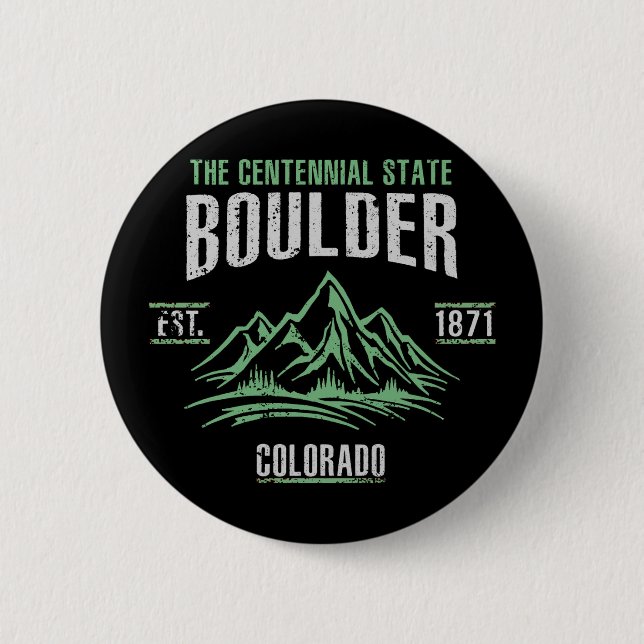 Boulder Pinback Button (Front)