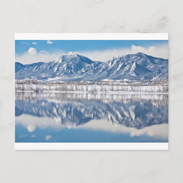 Boulder Reservoir Flatirons Reflections Boulder Co Postcard (Front)