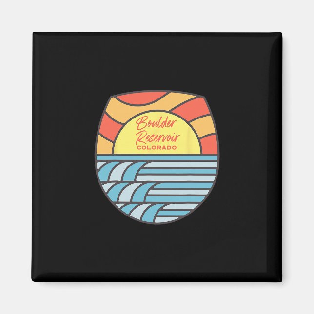 Boulder Reservoir Lake Colorado Co Sunset Souvenir Magnet (Front)
