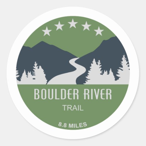 Boulder River Trail Washington Classic Round Sticker
