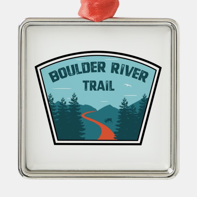 Boulder River Trail Washington Metal Ornament (Front)