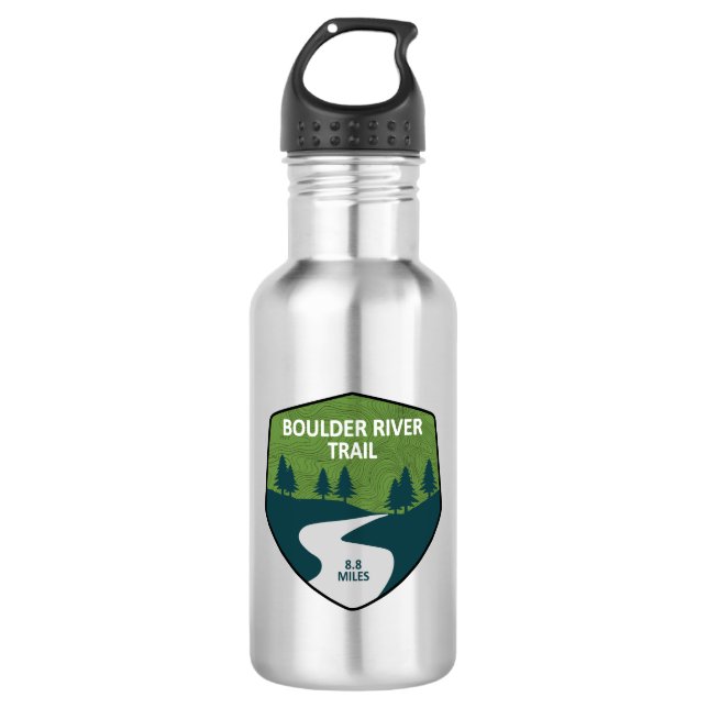 Boulder River Trail Washington Stainless Steel Water Bottle (Front)