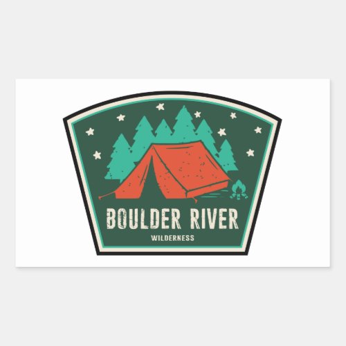 Boulder River Wilderness Camping Rectangular Sticker
