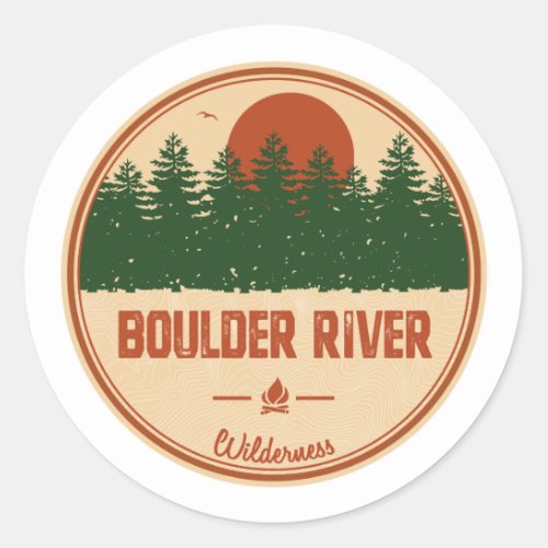 Boulder River Wilderness Classic Round Sticker