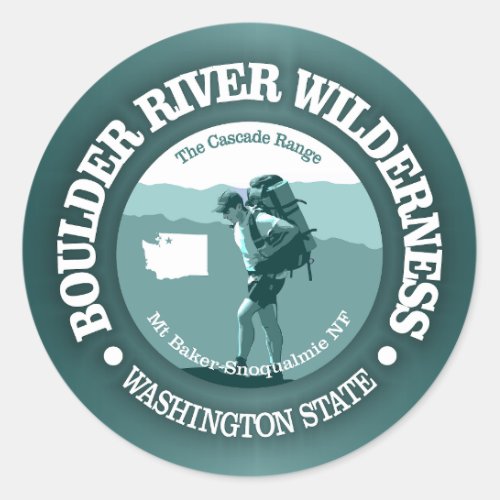 Boulder River Wilderness T Classic Round Sticker