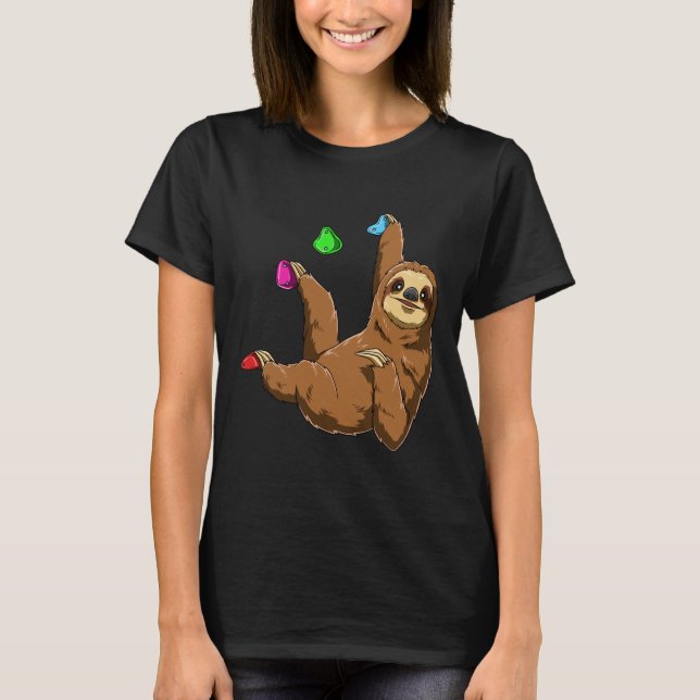 Boulder Sloth Bouldering And Climbing T-Shirt (Front)