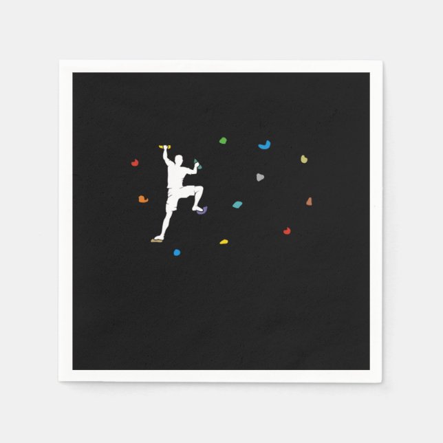 Boulder Wall Boulder Hall Climber Gift Napkins (Front)