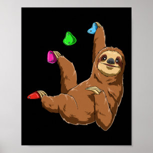 Bouldering And Rock Climbing Sloth Poster