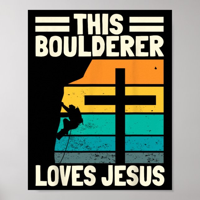 Bouldering Christians Climber Boulderer Artificial Poster (Front)