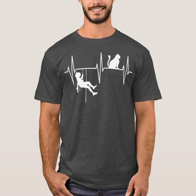Bouldering Funny Cat Lover Rock Climbing Free T-Shirt (Front)