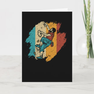 Bouldering Rock Climber Mountain Climbing - Retro  Card