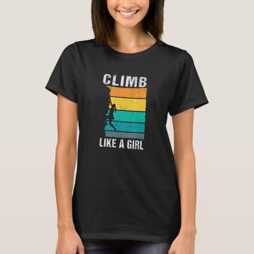 Bouldering Rock Climber Outdoor Sports 80s Climb L T_Shirt