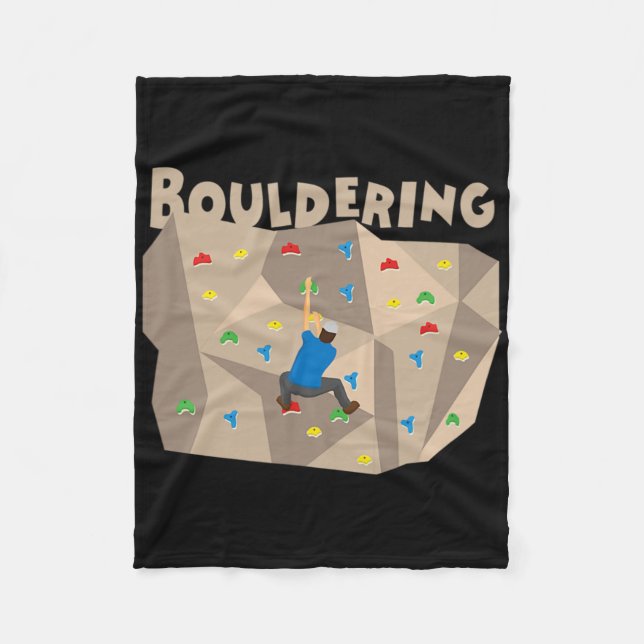 Bouldering Rock Climbing  Fleece Blanket (Front)