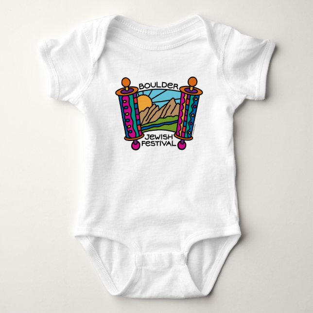 BoulderJewish Festival classic logo Baby clothes Baby Bodysuit (Front)