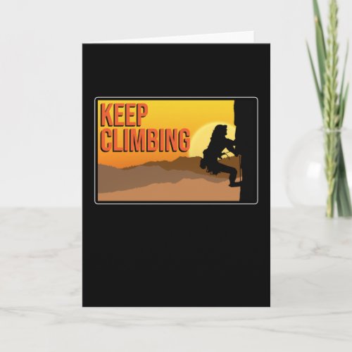 Bouldern Mountain Hiker Climbing Rock Cliff Card