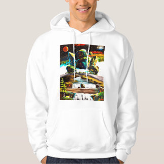 Boulders and a small waterfall hoodie
