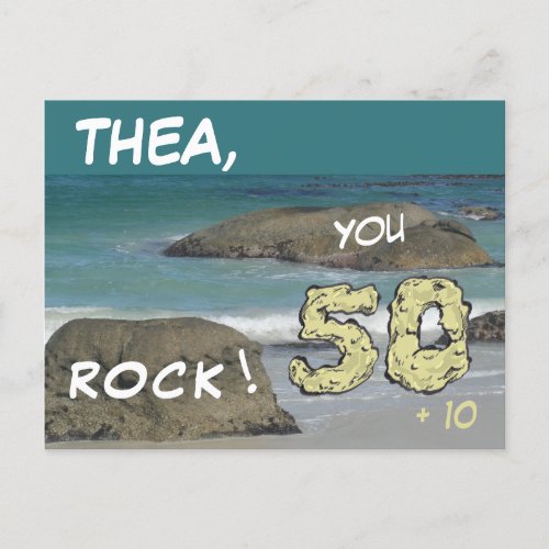 Boulders Beach _ 60 Birthday You ROCK _ Postcard