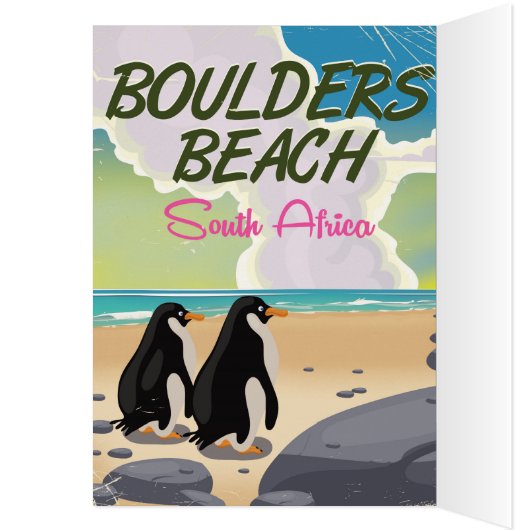 boulders beach South africa cartoon travel posyer (Inside (Left))