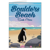 boulders beach South africa cartoon travel posyer (Front)