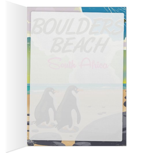 boulders beach South africa cartoon travel posyer (Inside (Right))