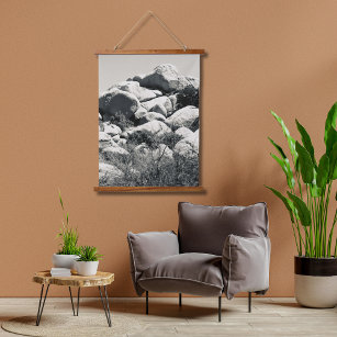 Boulders in Grayscale Hanging Tapestry