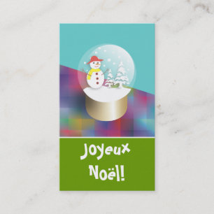 Boule a neige cartes de visite Etiquettes cadeaux Business Card