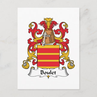 Boulet Family Crest Postcard