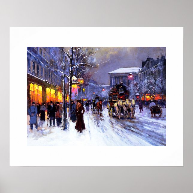 Boulevard de la Madeleine, Winter. Fine Art Poster (Front)