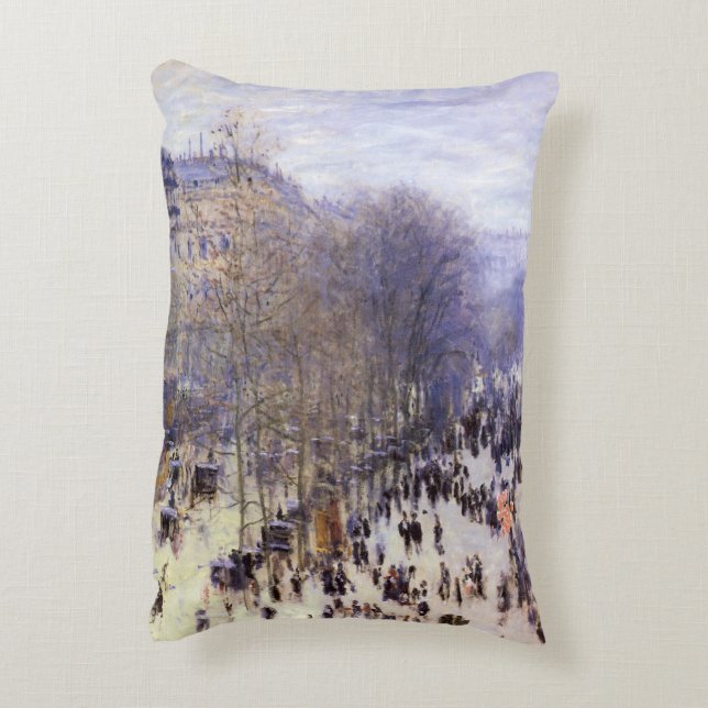 Boulevard des Capucines by Claude Monet, Fine Art Accent Pillow (Back(Vertical))