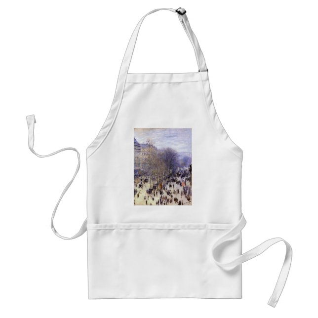 Boulevard des Capucines by Claude Monet, Fine Art Adult Apron (Front)