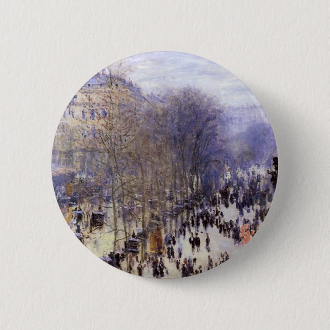 Boulevard des Capucines by Claude Monet, Fine Art Button (Front)