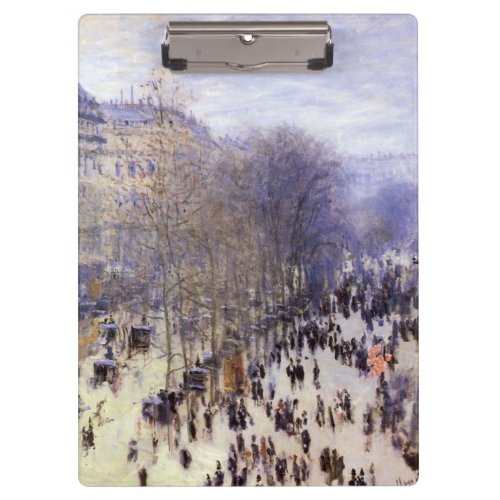 Boulevard des Capucines by Claude Monet Fine Art Clipboard