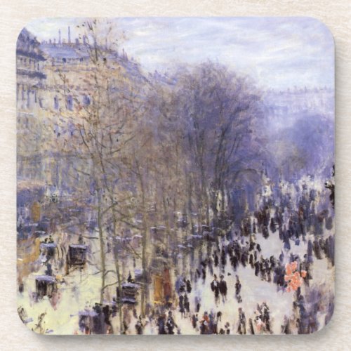 Boulevard des Capucines by Claude Monet Fine Art Drink Coaster
