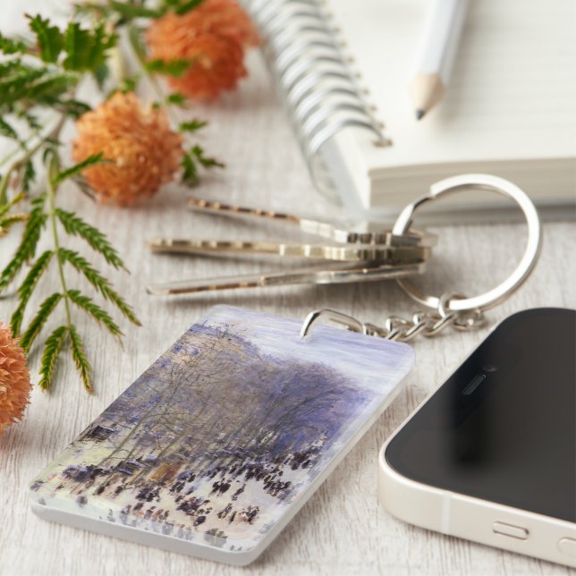 Boulevard des Capucines by Claude Monet, Fine Art Keychain (Front Right)