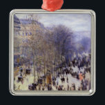 Boulevard des Capucines by Claude Monet, Fine Art Metal Ornament<br><div class="desc">Boulevard des Capucines (1873) by Claude Monet is a vintage impressionism fine art cityscape painting featuring a street scene in Paris, France. The Boulevard des Capucines is one of the four "grands boulevards" in Paris, a chain of boulevards running east-west that also includes Boulevard de la Madeleine, Boulevard des Italiens,...</div>