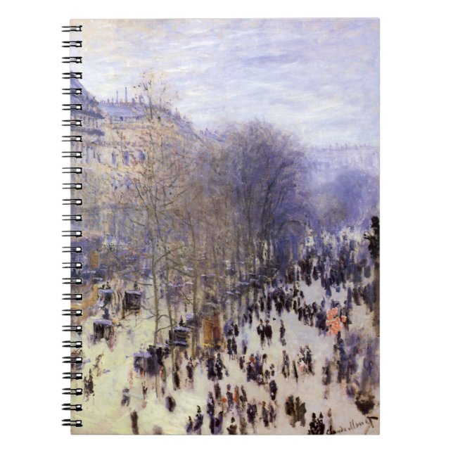 Boulevard des Capucines by Claude Monet, Fine Art Notebook (Front)