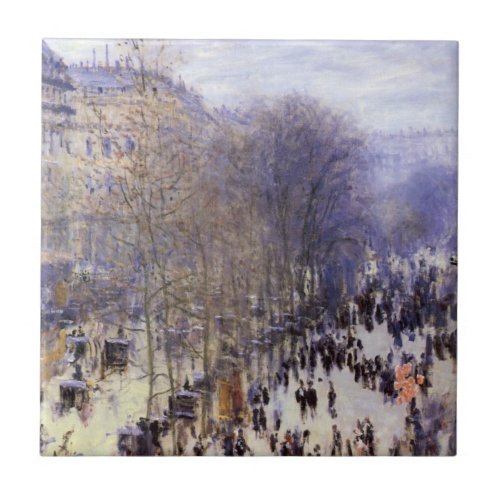 Boulevard des Capucines by Claude Monet Fine Art Tile