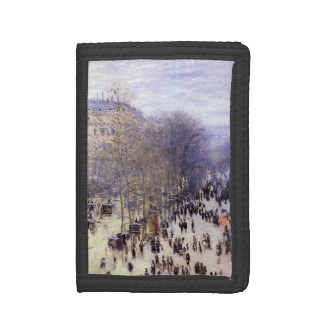 Boulevard des Capucines by Claude Monet, Fine Art Trifold Wallet (Front Vertical)