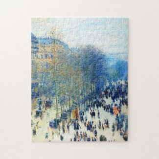 Boulevard des Capucines Claude Monet fine art Jigsaw Puzzle