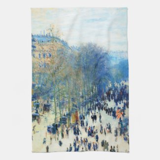 Boulevard des Capucines Claude Monet fine art Towel