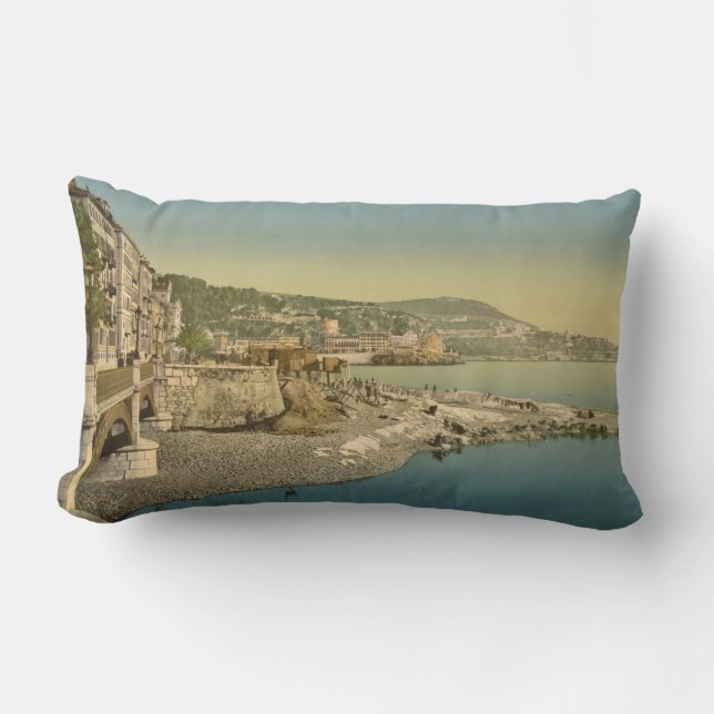 Boulevard du midi, Nice, French Riviera Lumbar Pillow (Front)
