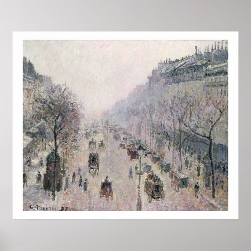 Boulevard Montmartre 1897 oil on canvas Poster