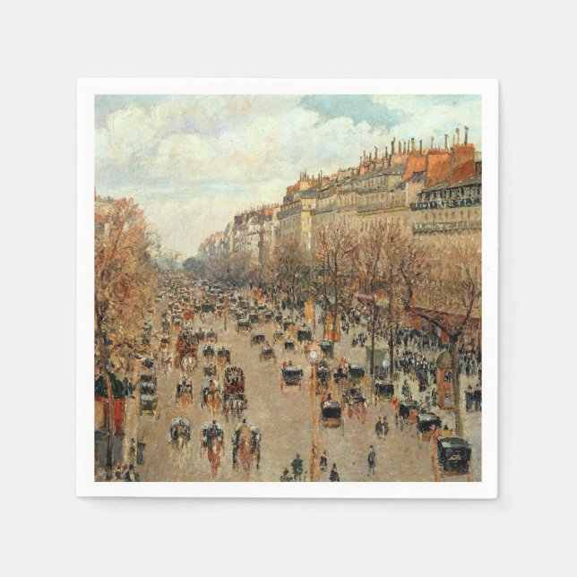 Boulevard Montmartre-Eremitage Camille Pissarro   Napkins (Front)