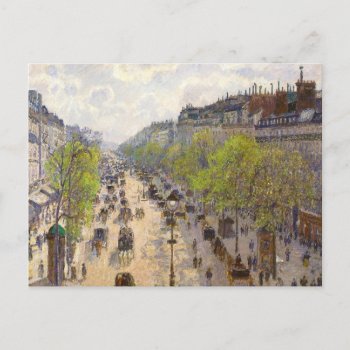 Boulevard Montmartre  Spring By Camille Pissarro Postcard by TheArts at Zazzle