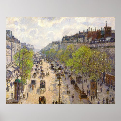 Boulevard Montmartre Spring by Camille Pissarro Poster